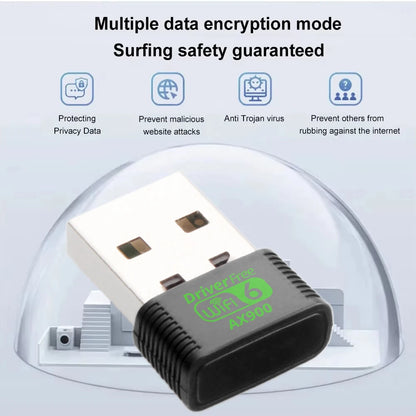 AX900 USB WiFi 6 Adapter Dongle Dual Band 2.4G/5GHz USB WiFi Network Wireless Receiver Driver Free Windows 10/11