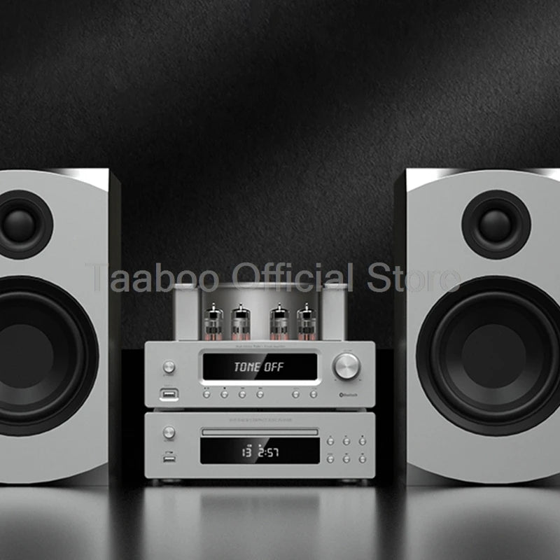 Home Theater Set 5.0 Bluetooth Amplifier 75Wx2 Tube Amp with Aluminum Case 6.5inch Speakers 120W Loudspeakers For Home Studio DJ
