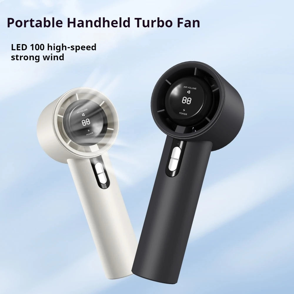 2025 Handheld Fan 5200mAh with LED Display Semiconductor Refrigeration 100 Speeds USB Rechargeable For Sport