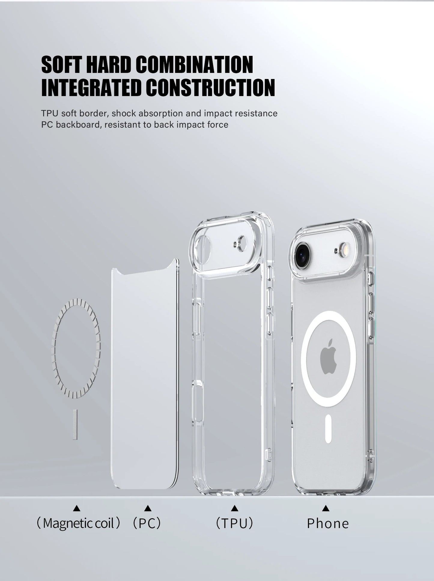 KEYSION Shockproof Transparent Case for MagSafe for iPhone 17 Air HD Clear TPU+PC Magnetic Wireless Charging Phone Back Cover