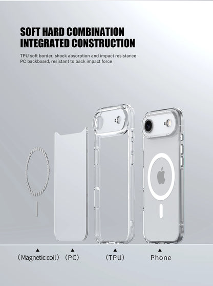 KEYSION Shockproof Transparent Case for MagSafe for iPhone 17 Air HD Clear TPU+PC Magnetic Wireless Charging Phone Back Cover