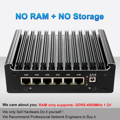 Intel Pentium Gold 8505 Soft Router 6 Lans I226-V 2.5G Fanless Mini PC COM HD DP USB Type-C DDR5 SATA PfSense Firewall Appliance