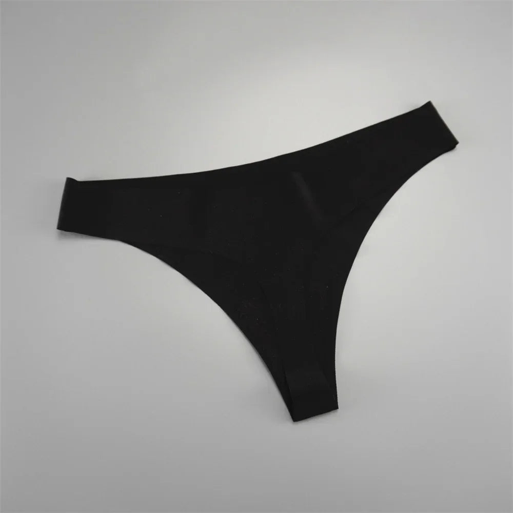 7 PCS/Set Fast Send Seamless Thong Women G String Sexy Ice Silk Panty Female Underwear Fitness Panties Plus Size