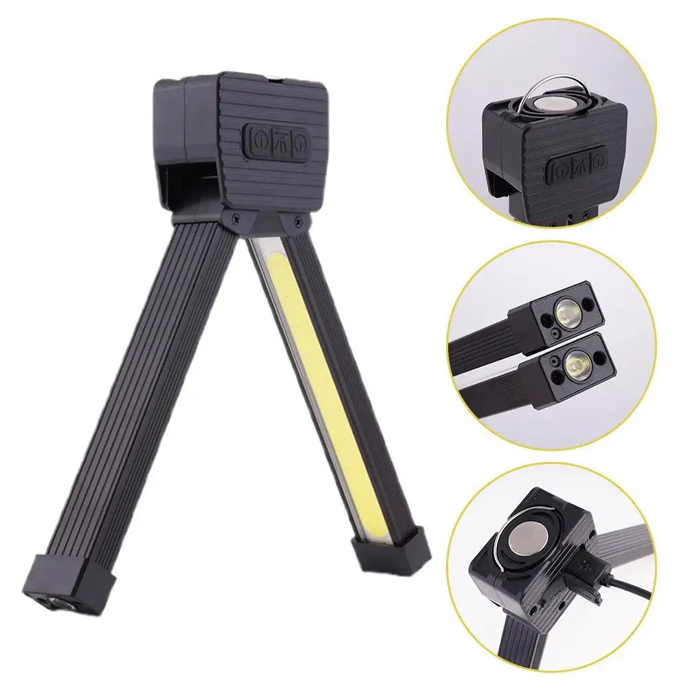 Gym Lamp For Posing Portable Magnet LED Flashligh 7th Gear Dimming Folding Worklight Waterproof Led Flashlight With Magnet Hook