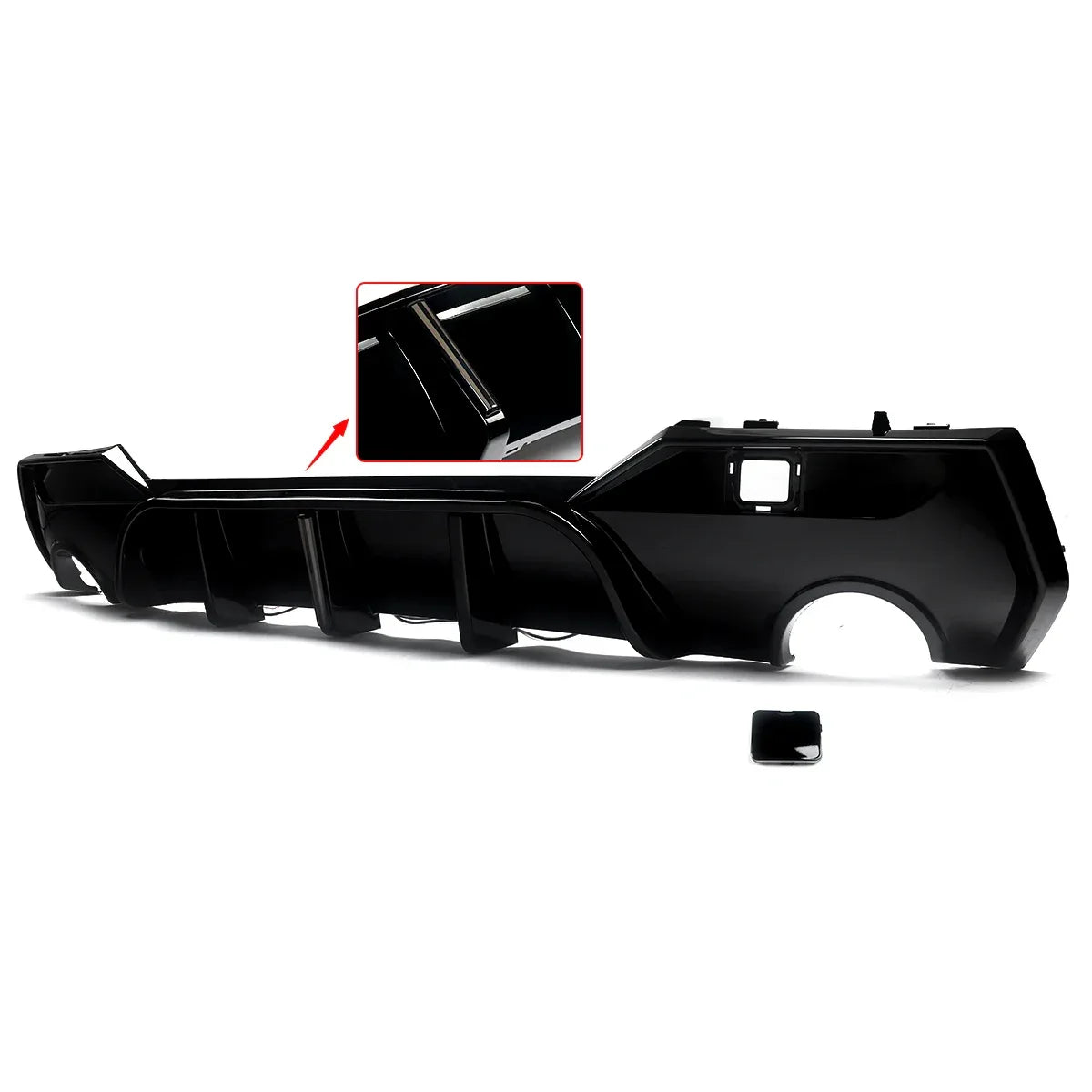 Magickit Rear Diffuser For BMW G22 G23 420i 430i 440i M Sport w/ LED 2020+ Carbon Look Rear Bumper Diffuser