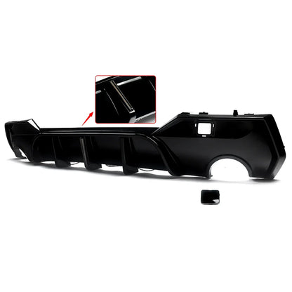 Magickit Rear Diffuser For BMW G22 G23 420i 430i 440i M Sport w/ LED 2020+ Carbon Look Rear Bumper Diffuser