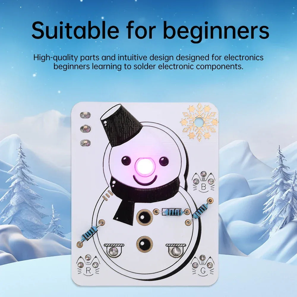 Ice and snow themed LED snowman electronic beginner learning welding fun DIY kit LED light-emitting tube module DIY snowman kit