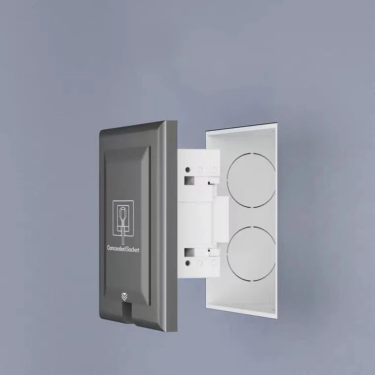 UK Plug 13A Recessed Bathroom Socket Panel with Hidden Waterproof Plug and Built-in Type 86 Kitchen Invisible 220V Socket