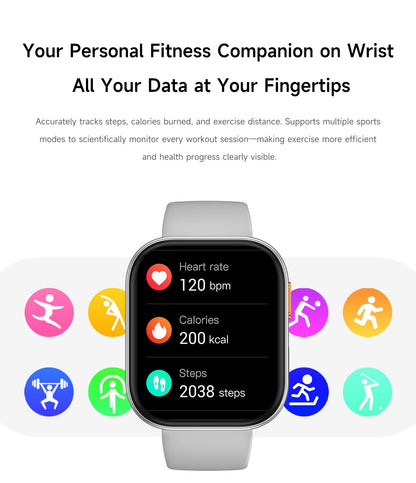 2026 2.04-inch Ultra Smart Watch 1000mAh High Capacity Battery Outdoor Sports Fitness Health Monitoring Smartwatch For Men Women