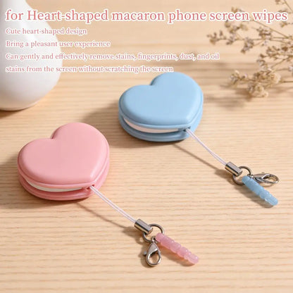 Macaron Mobile Phone Screen Wipe Macaron Portable Keychain for Mobile Computer Electronic Glasses Cleaner Cloth