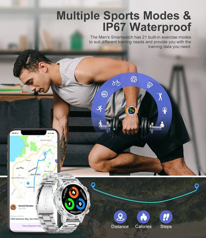 LIGE 2025 ECG+PPG Smart Watch Men 466*466 AMOLED Screen Heart Rate Blood Pressure Body Fat Monitor Bluetooth Call NFC Smartwatch