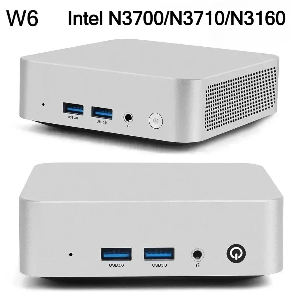SZBOX W6 Intel N3700/ N3710/N3160 Mini PC DDR 2*SATA SSD Wifi BT Pocket Office Computer Windows 10 Computer