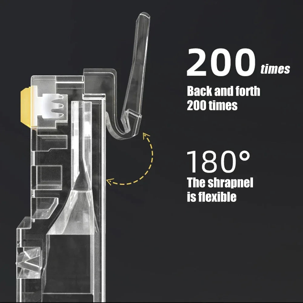 50/1PACK Connectors Pass Through Modular Plug CAT6 CAT7 CAT5 Ethernet Cable Shielded Connectors for RJ45 Net Pass Through Plugs