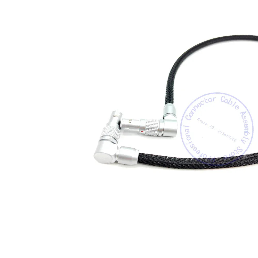 ARRI ALEXA RED Flexible Braid Power Cable for Teradek Bolt 4K XT LT, SmallHD monitor, 0B 2 Pin Straight Male to 2Pin Right Angle