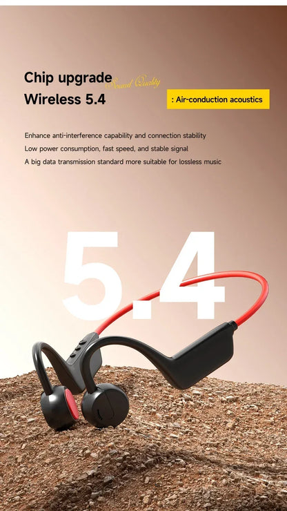 Bone Conduction Headset Wireless Swimming Sports Headphone IPX8 Bluetooth 5.4 With Mic Waterproof Exercise Fitness