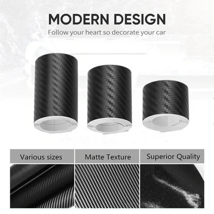 1-5m Nano Carbon Fiber Car Tape Sticker Door Mirror Paste Protector Strip DIY Protection Protective Film Waterproof Adhesive