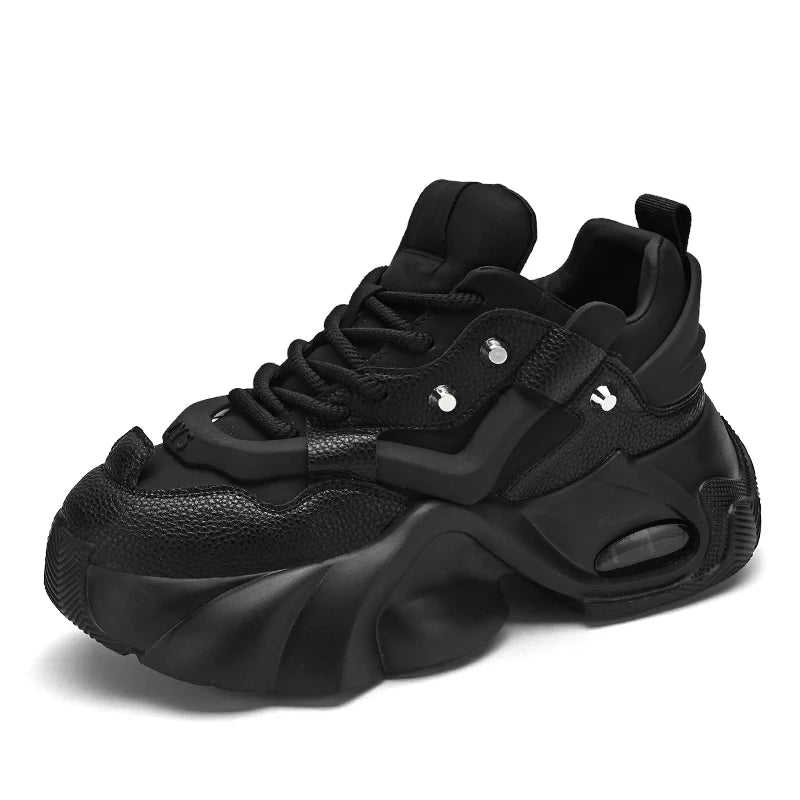 Spring Retro Brown Sneakers Men's Shoes 2025 Chunky Casual Sneakers for Men Comfortable Leather Mens Shoes Trainers basket homme