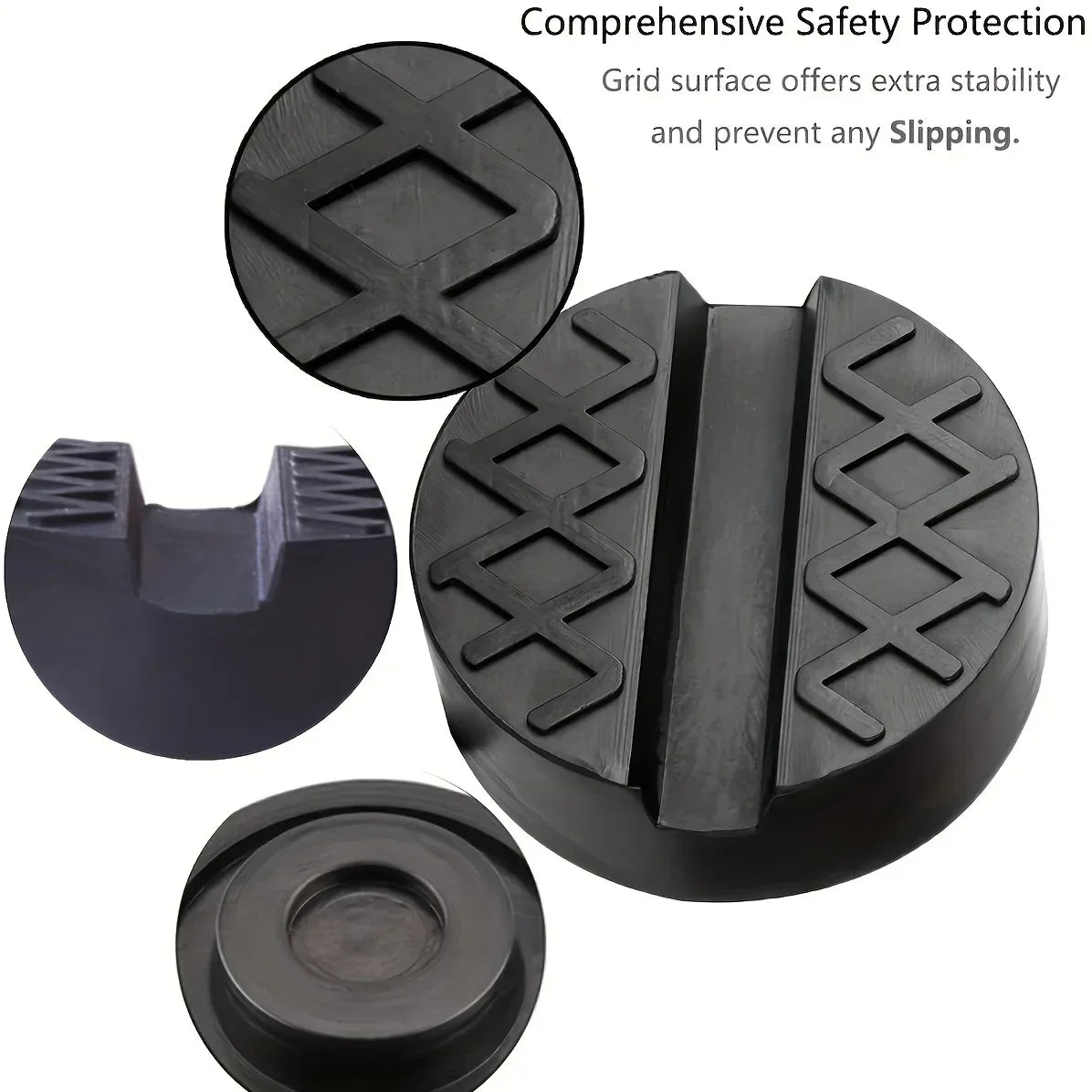 Universal Rubber Jack Pad Support Pinch Weld Slotted Floor Frame Rail Adapter Car Removal Repair Tool Rubber Block Floor Jack