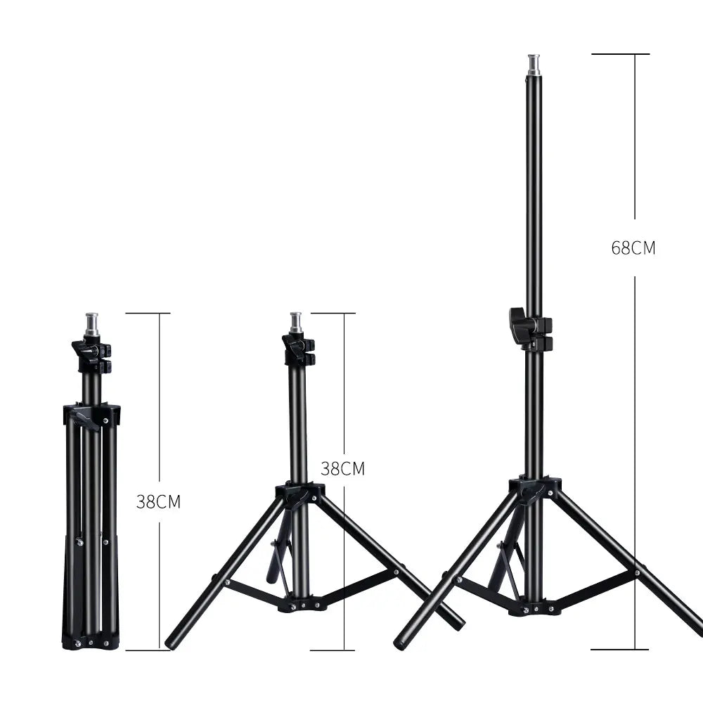 1/4 Screw Head Light Stand Tripod 2m 1.5m 68cm For Phone Selfie Stick Adjustable For Photo Studio Flashes Photographic Softbox