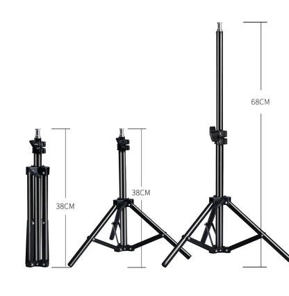 1/4 Screw Head Light Stand Tripod 2m 1.5m 68cm For Phone Selfie Stick Adjustable For Photo Studio Flashes Photographic Softbox