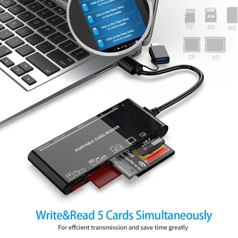 UTHAI TF7 Laptop Accessories USB 3.0 Multi Functional Card Reader CF/XD/MS/SD/TF Card 7-in-1 USB Card Reader