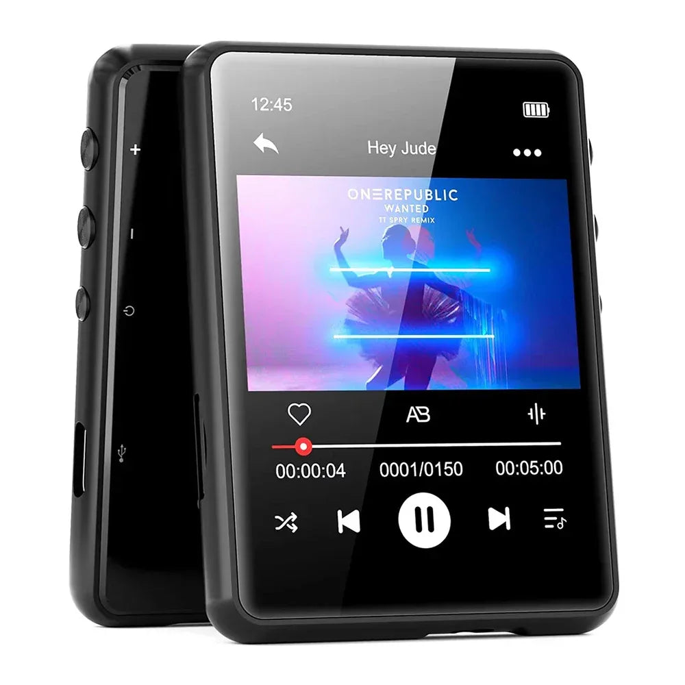 MP3 Player Bluetooth 5.4 Built-in Speaker Hi-Fi Music Player 2.4 Inch Touch Screen MP3 Walkman Video FM Radio Recording Camera