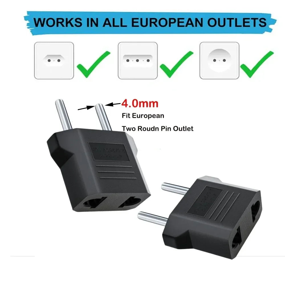 3/5/10Pcs US to EU Converter Plug 4mm/4.8mm Electrical Socket Plugs Adapters American China Europe Plug Adapter Converter Socket