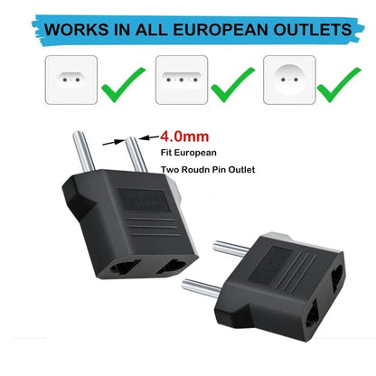 3/5/10Pcs US to EU Converter Plug 4mm/4.8mm Electrical Socket Plugs Adapters American China Europe Plug Adapter Converter Socket