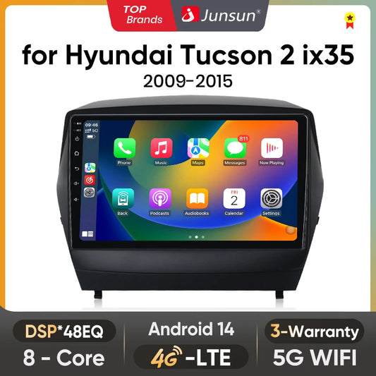 Junsun Android Wireless CarPlay Auto Car Radio For Hyundai Tucson 2 ix35 2009-2015 Car Intelligent Systems DSP SWC RDS GPS FM BT