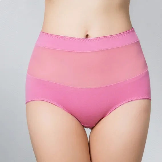 Large Size 110 Kg Triangle Underwear Women's Mesh High Waist Hip Fat Transparent Sexy Lingerie