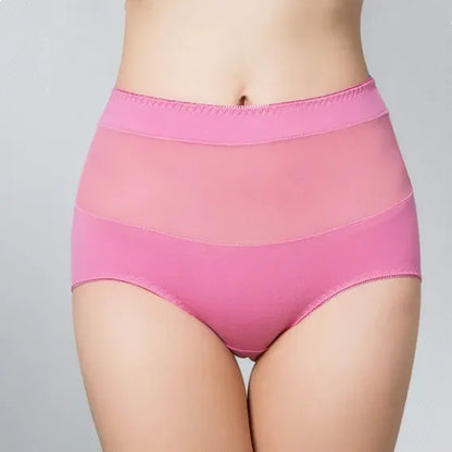 Large Size 110 Kg Triangle Underwear Women's Mesh High Waist Hip Fat Transparent Sexy Lingerie