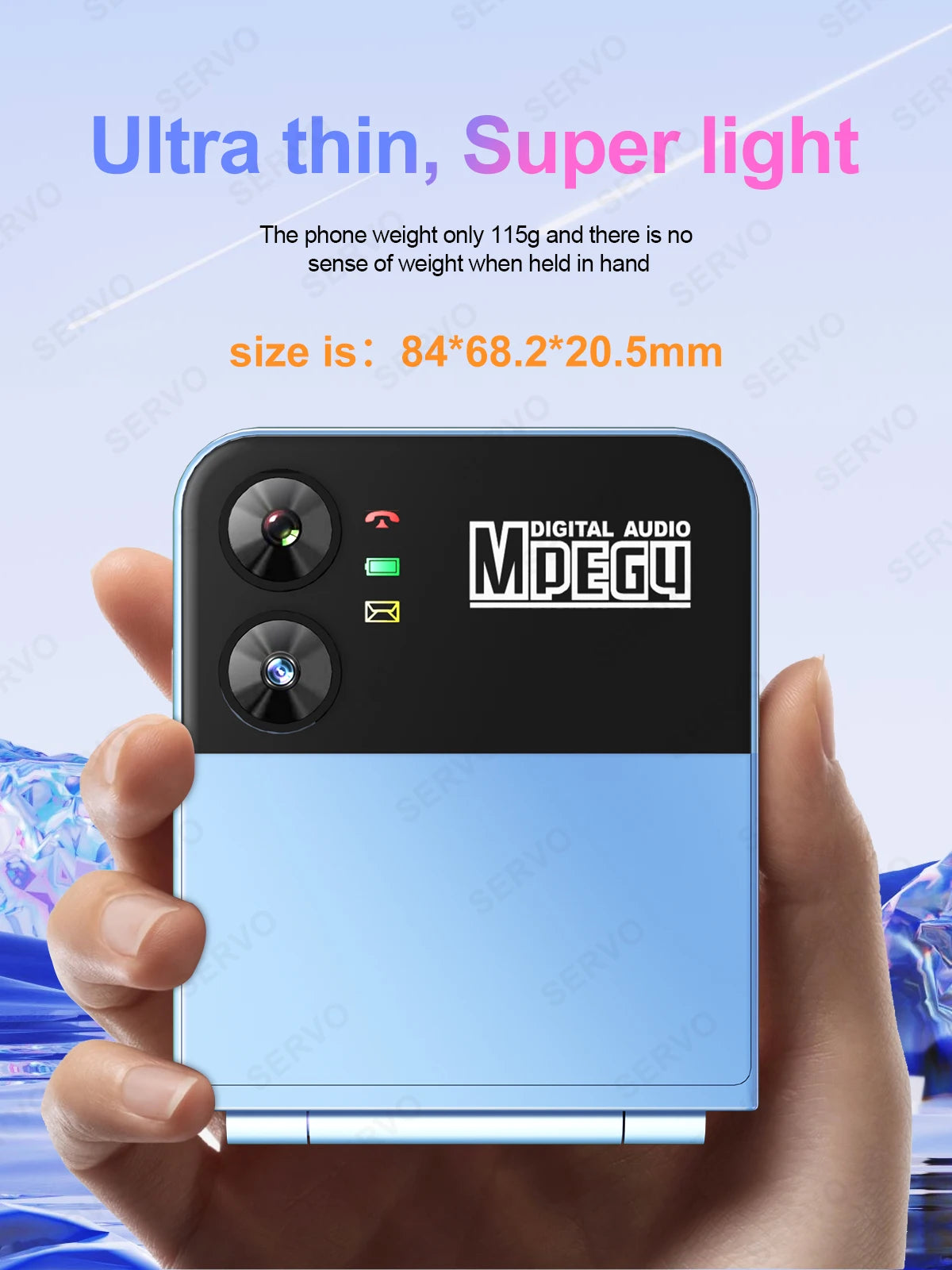 SERVO 4 SIM Fashionable Flip Cellular Phone Speed Dial Flashlight Magic Voice FM Radio 2G GSM Foldable Mobile Phone Type-C 2.6"