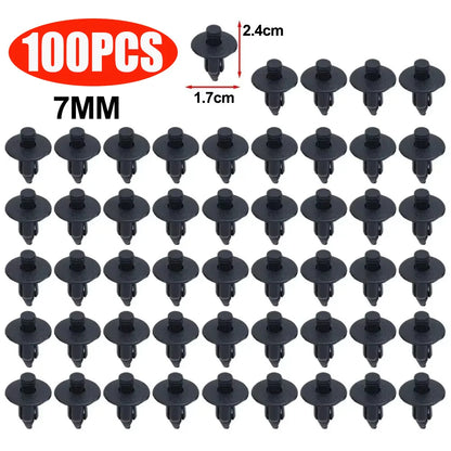 Car 8mm/6mm Hole Plastic Rivets Fastener Push Clip Black Auto Vehicle Door Trim Panel Retainer Fastener Clip Car Accessories