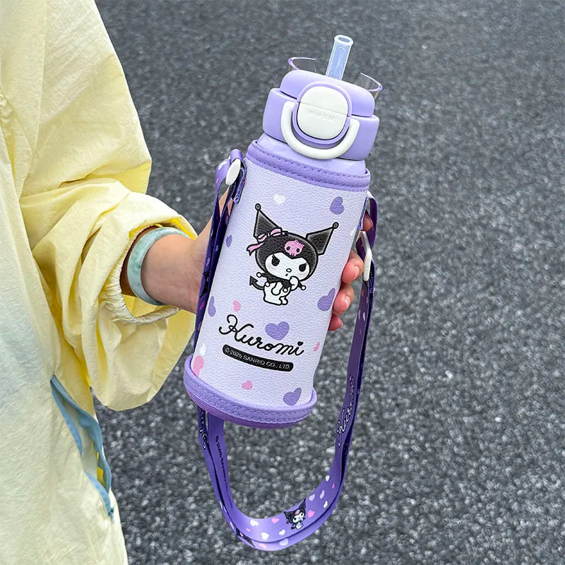 1pc Kuromi Large-Capacity Stainless Steel Insulated Cup - 520ML Portable Water Bottle for Outdoor Sports, Dual-Drinking Lid