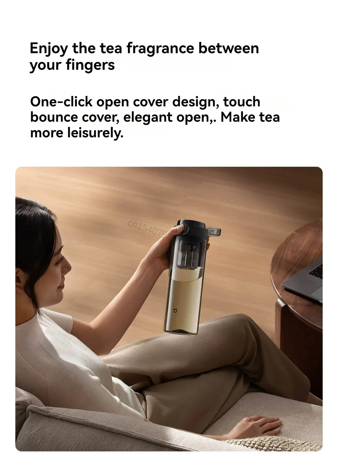 2025 Mijia Magnetic Tea Warehouse Cup Portable 800ml Tritan One-touch Pop-up Lid Water Bottle Tea Filtration Water Cup