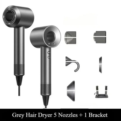 5 in 1 Professional Hair Dryer, with Hot and Cold Air Functionality - Lightweight and Thermostatic Styling Tool for Smooth Hair