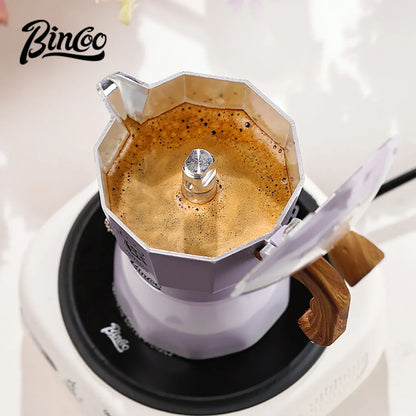 Double Valve Moka Pot Coffee Mocha Pot Set Espresso Moka Pot Electric Stove Heated Brewed Coffee Pot Italian Barista Tools 220v