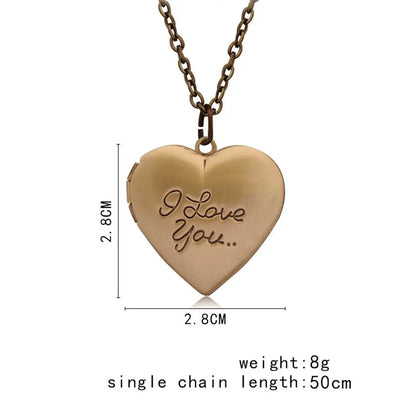 New Love Heart Photo Picture Locket Valentine's Day Gift For Lover Couples Friend Heart Secret Message Pendant Chain Jewelry