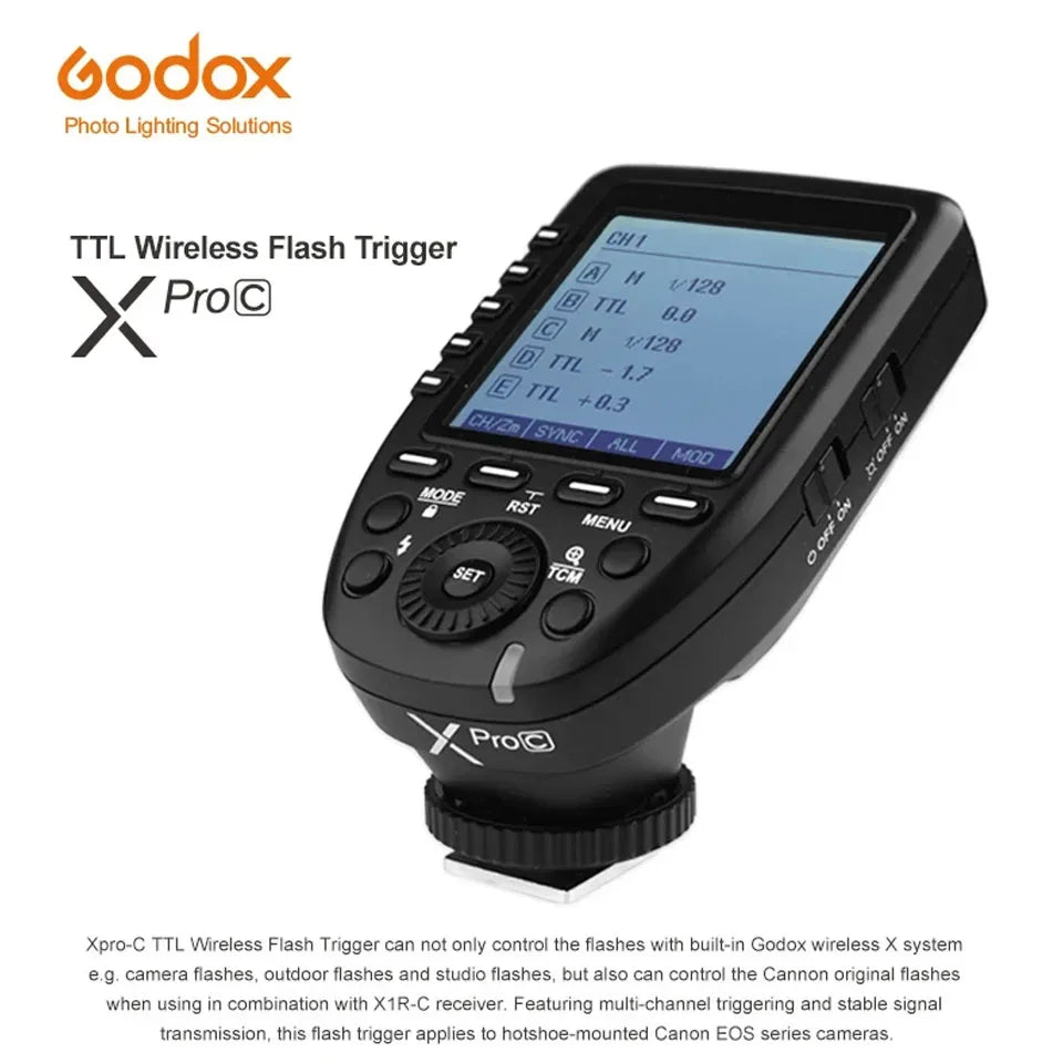 Godox XPro TTL 2.4G Wireless Flash Trigger 1/8000s Mini on Camera Flash Light compatible with Canon Sony Nikon Fuji Olympus