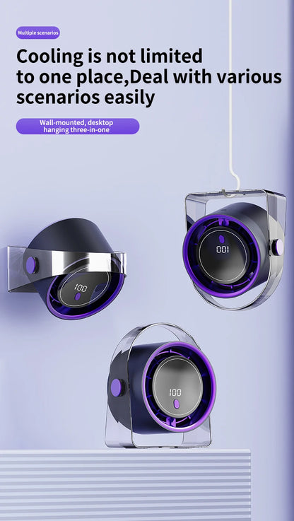 Portable Smart Electric Fan 100-speed Usb Small Fan Mini Office Dormitory Desktop Air Cooler Ceiling Fan Wall-mounted Air Cooler