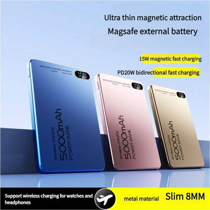 New 10000mAh Ultra-thin Magsafe Power Bank 22.5W Super Fast Charging Portable External Battery for IPhone 16 15 14 13 12 Huawei