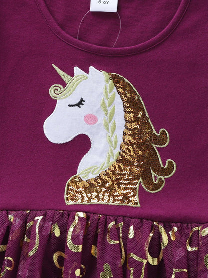 Girls' Unicorn Dress: Children's Spring/Summer New Sleeveless Embroidered Party Dress SH1696
