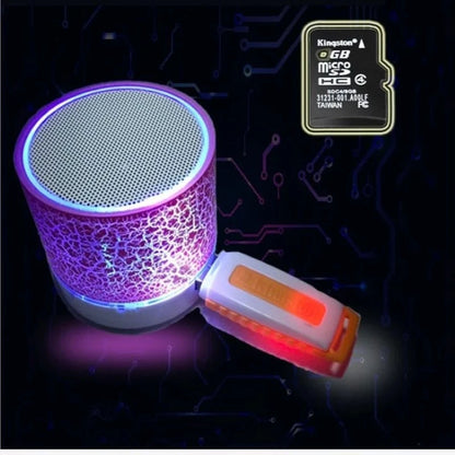 Mini Bluetooth Speaker Portable Car Audio Dazzling Crack LED Wireless Bluetooth Subwoofer Speaker TF Card MP3 Music Sound Column