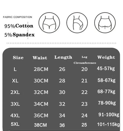 3Pcs Plus Size Women's Cotton Underwear High Waisted Tummy Control Panties Full Coverage Briefs Jacquard Ladies Panty L-5XL