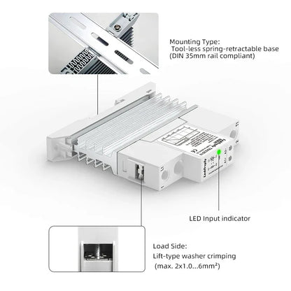 17.8mm Slim Solid State Relay Module Integrated Heatsink SSR DC-DC DC-AC AC-AC DIN Rail 40A DC AC Control Relay Patent Design