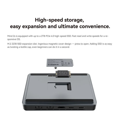 Khadas Mind Pro/2/2s AI Mini PC, Micro Desktop Computer with Intel Core Ultra 7 155H, up 64GB+2TB, Windows 11 Home, 8K Display