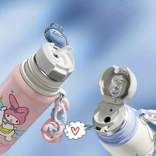 1pc Sanrio Series Insulated Cup 460ML, Cute Outdoor Travel Portable Water Bottle, Office Water Cup, Dual-Drinking Cup by PDG ibma