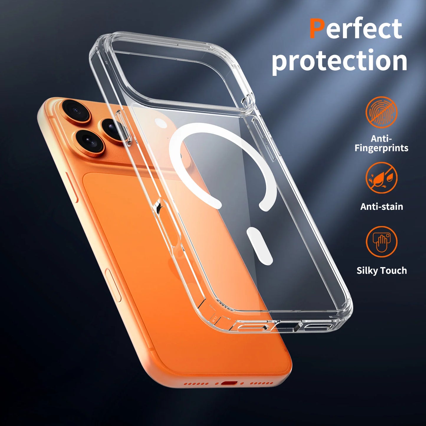 Transparent Phone Case For Magsafe iPhone 17 Pro Max Air 16E 16 E 15 Plus 14 13 Mini 12 11 X XS Mag Safe Phone Cover Accessories