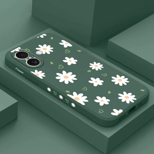 Tender Daisy Phone Case For iPhone 17 17 Air 16 15 14 13 12 11 X XR XS Plus Pro Max Mini Silicone Cover