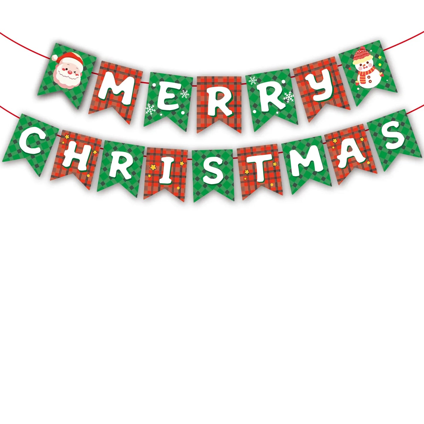 Christmas Banner Tree Ornaments Merry Decoration for Home 2025 Santa Claus Pendant Xmas Gifts New Year 2026 Flag Party Pulling